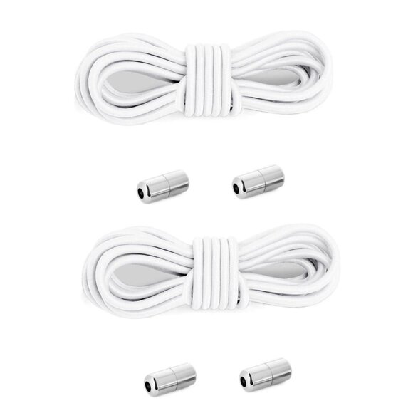 2 Pair Elastic Metal Lock Shoelaces - Picture 1 of 1